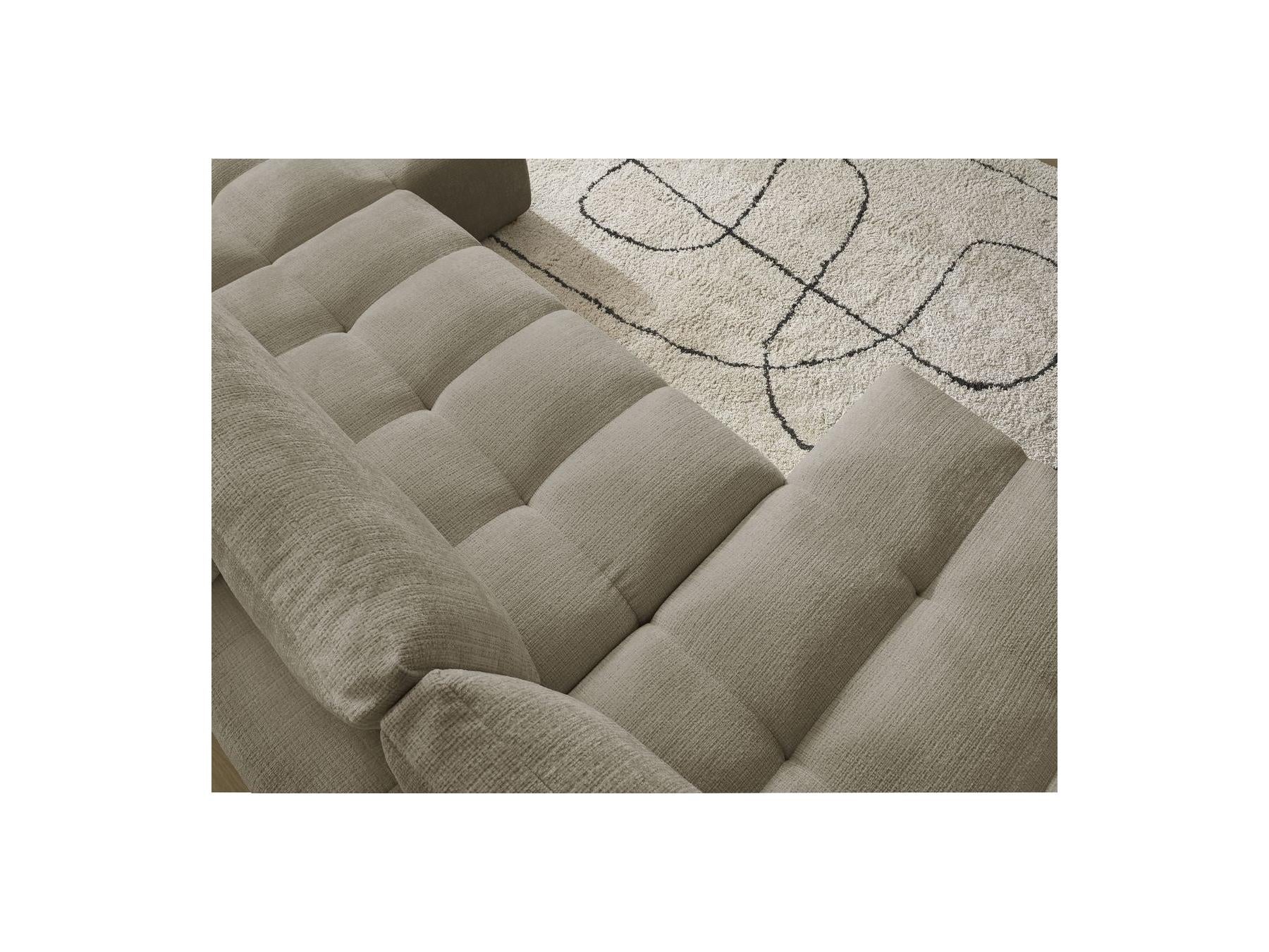Anakin - Canapé Panoramique Convertible Coffre - Tissu Texturé - 3 Coussins