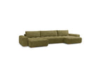 Anakin - Canapé Panoramique Convertible Coffre - Tissu Texturé - 3 Coussins