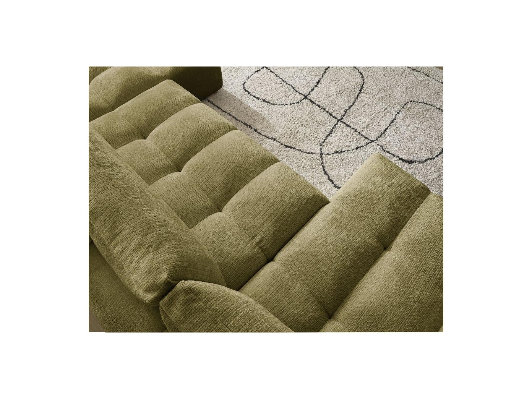 Anakin - Canapé Panoramique Convertible Coffre - Tissu Texturé - 3 Coussins