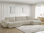 Anakin - Canapé Panoramique Fixe - Tissu Texturé - 3 Coussins