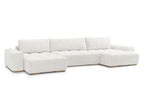 Anakin - Canapé Panoramique Fixe - Tissu Texturé - 3 Coussins