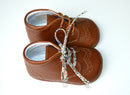 Chaussons Bébé Souples Antidérapants Mini-Adonis - Cuir Cognac - Mixte