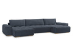 Anakin - Canapé Panoramique Fixe - Tissu Texturé - 3 Coussins