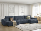 Anakin - Canapé Panoramique Fixe - Tissu Texturé - 3 Coussins