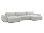 Anakin - Canapé Panoramique Fixe - Tissu Texturé - 3 Coussins
