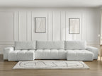 Anakin - Canapé Panoramique Fixe - Tissu Texturé - 3 Coussins