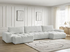 Anakin - Canapé Panoramique Fixe - Tissu Texturé - 3 Coussins