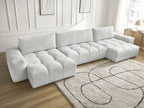 Anakin - Canapé Panoramique Fixe - Tissu Texturé - 3 Coussins