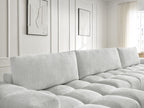 Anakin - Canapé Panoramique Fixe - Tissu Texturé - 3 Coussins