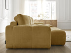 Anakin - Canapé Panoramique Fixe - Tissu Texturé - 3 Coussins