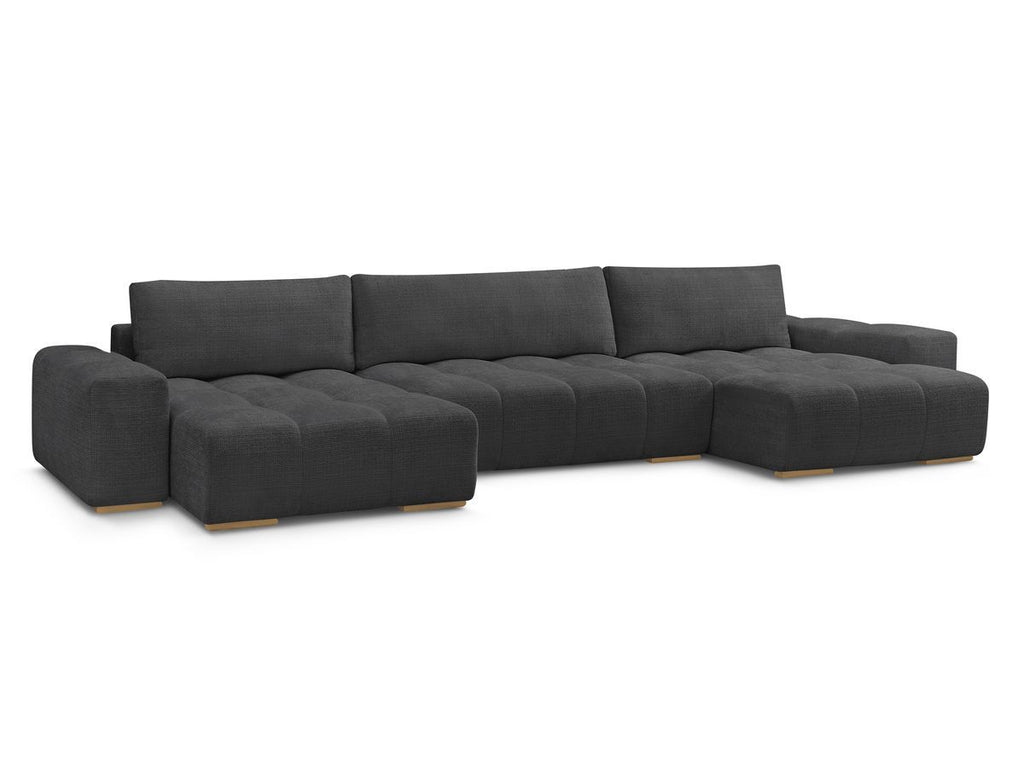 Anakin - Canapé Panoramique Fixe - Tissu Texturé - 3 Coussins