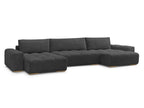 Anakin - Canapé Panoramique Fixe - Tissu Texturé - 3 Coussins