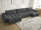 Anakin - Canapé Panoramique Fixe - Tissu Texturé - 3 Coussins