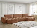 Anakin - Canapé Panoramique Fixe - Tissu Texturé - 3 Coussins