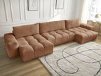 Anakin - Canapé Panoramique Fixe - Tissu Texturé - 3 Coussins