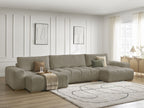 Anakin - Canapé Panoramique Fixe - Tissu Texturé - 3 Coussins