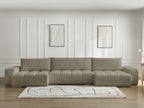 Anakin - Canapé Panoramique Fixe - Tissu Texturé - 3 Coussins