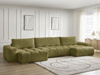 Anakin - Canapé Panoramique Fixe - Tissu Texturé - 3 Coussins