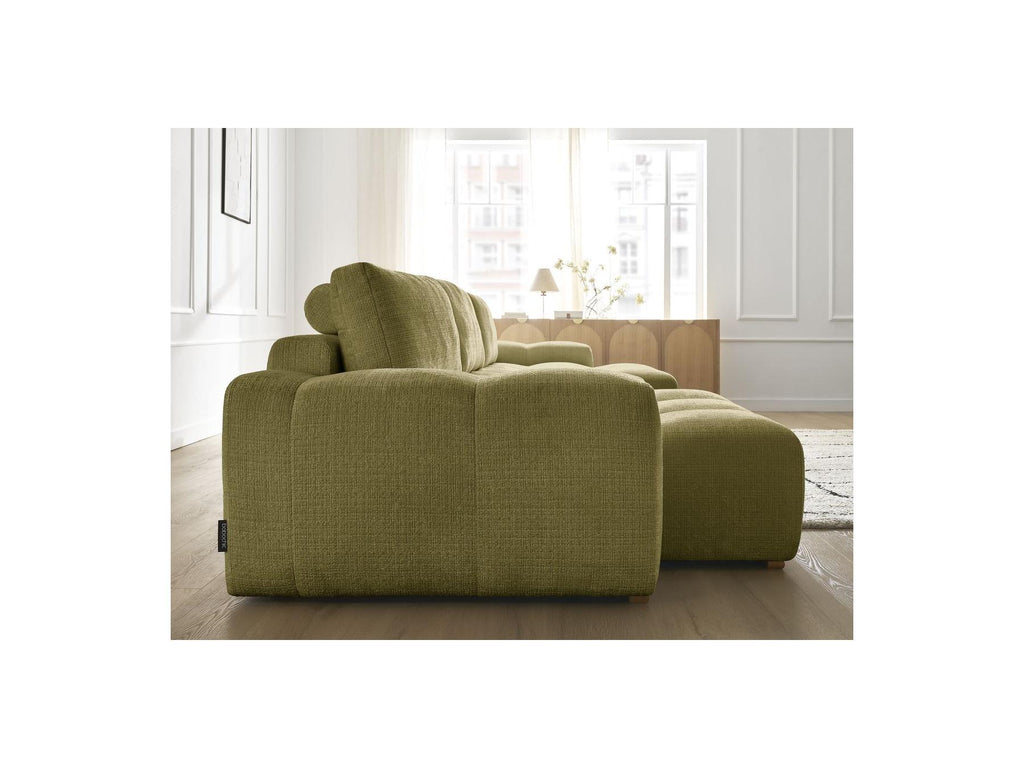 Anakin - Canapé Panoramique Fixe - Tissu Texturé - 3 Coussins