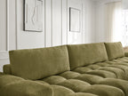 Anakin - Canapé Panoramique Fixe - Tissu Texturé - 3 Coussins