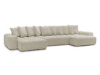 Anakin - Canapé Panoramique Fixe - Tissu Texturé - 10 Coussins