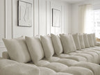 Anakin - Canapé Panoramique Fixe - Tissu Texturé - 10 Coussins
