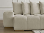 Anakin - Canapé Panoramique Fixe - Tissu Texturé - 10 Coussins