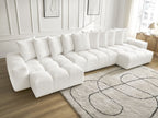 Anakin - Canapé Panoramique Fixe - Tissu Texturé - 10 Coussins