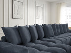Anakin - Canapé Panoramique Fixe - Tissu Texturé - 10 Coussins