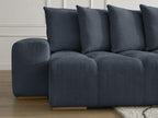 Anakin - Canapé Panoramique Fixe - Tissu Texturé - 10 Coussins