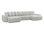 Anakin - Canapé Panoramique Fixe - Tissu Texturé - 10 Coussins
