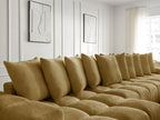 Anakin - Canapé Panoramique Fixe - Tissu Texturé - 10 Coussins