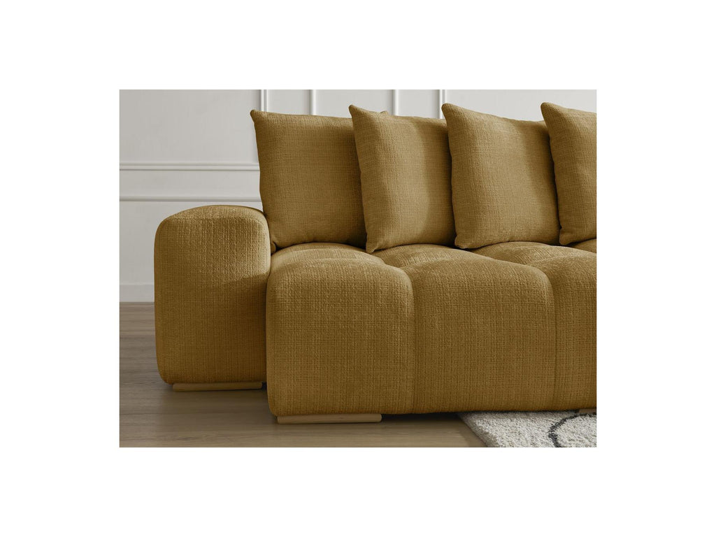 Anakin - Canapé Panoramique Fixe - Tissu Texturé - 10 Coussins