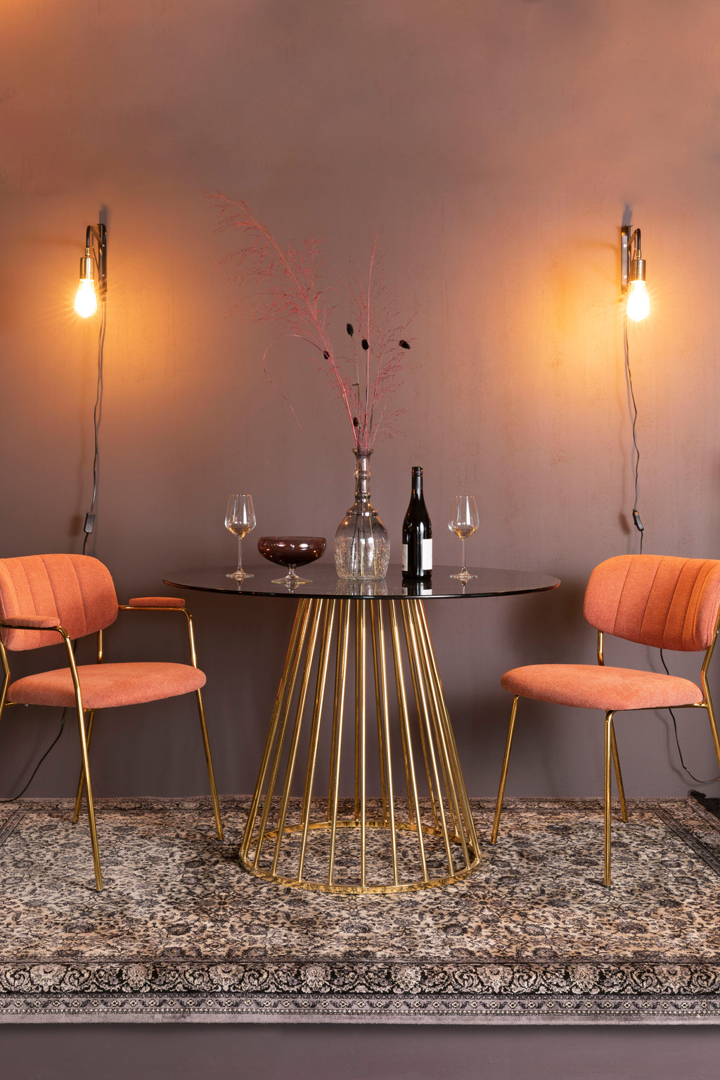 Floris - Dining Room Table - Glass - Gold