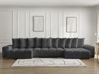 Anakin - Canapé Panoramique Fixe - Tissu Texturé - 10 Coussins