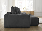 Anakin - Canapé Panoramique Fixe - Tissu Texturé - 10 Coussins