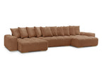 Anakin - Canapé Panoramique Fixe - Tissu Texturé - 10 Coussins
