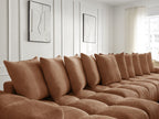 Anakin - Canapé Panoramique Fixe - Tissu Texturé - 10 Coussins