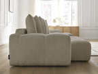 Anakin - Canapé Panoramique Fixe - Tissu Texturé - 10 Coussins