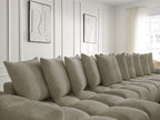 Anakin - Canapé Panoramique Fixe - Tissu Texturé - 10 Coussins