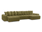 Anakin - Canapé Panoramique Fixe - Tissu Texturé - 10 Coussins