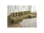 Anakin - Canapé Panoramique Fixe - Tissu Texturé - 10 Coussins