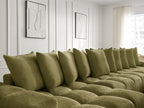 Anakin - Canapé Panoramique Fixe - Tissu Texturé - 10 Coussins