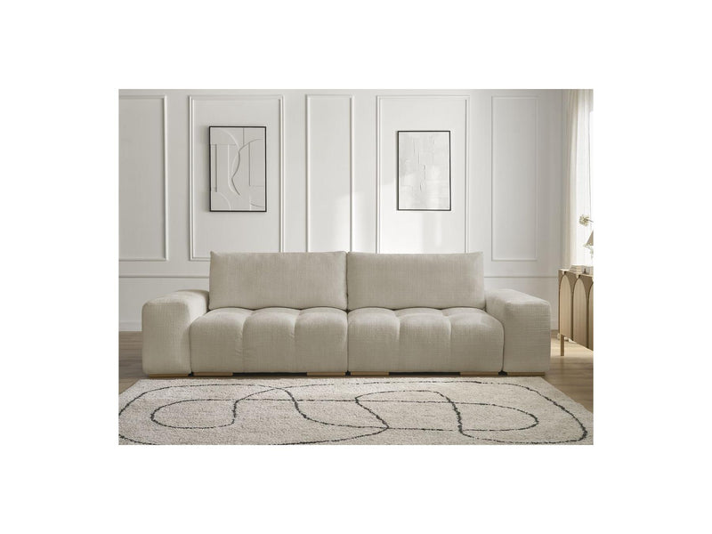 Anakin - Canapé Droit Fixe 3 Places - Tissu Texturé - 2 Coussins
