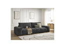 Anakin - Canapé Droit Fixe 3 Places - Tissu Texturé - 2 Coussins