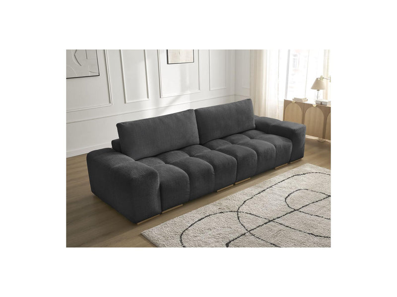 Anakin - Canapé Droit Fixe 3 Places - Tissu Texturé - 2 Coussins