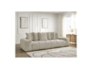 Anakin - Canapé Droit Fixe 3 Places - Tissu Texturé - 6 Coussins