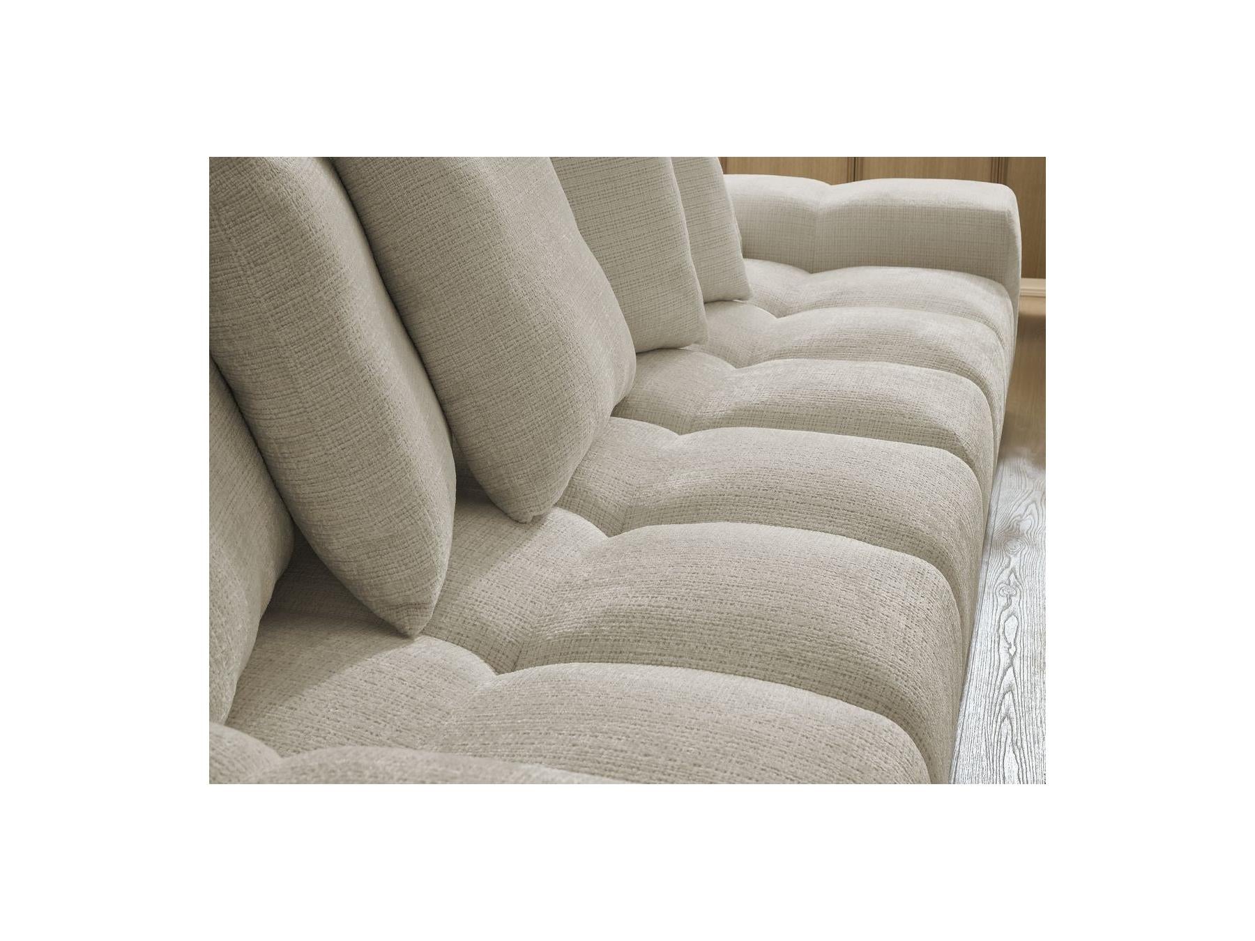 Anakin - Fixed Straight 3-Seater Sofa - Textured Fabric - 6 Cushions