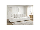 Anakin - Canapé Droit Fixe 3 Places - Tissu Texturé - 6 Coussins