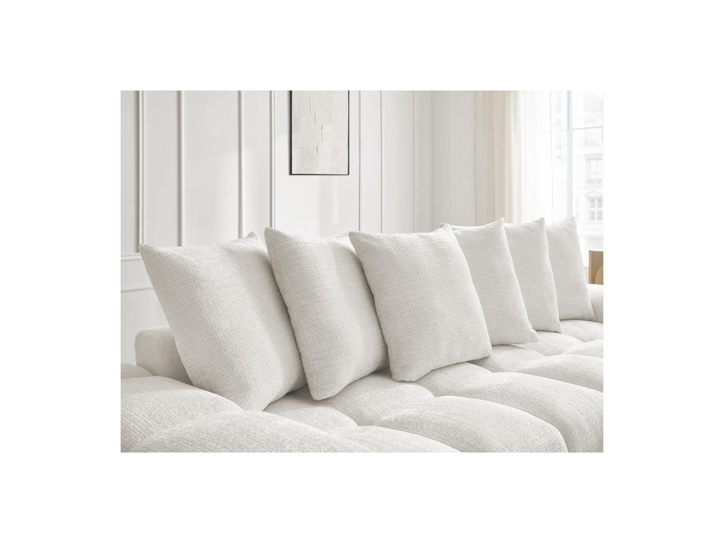 Anakin - Fixed Straight 3-Seater Sofa - Textured Fabric - 6 Cushions